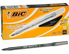 birome Bic round stick azul, negra, roja